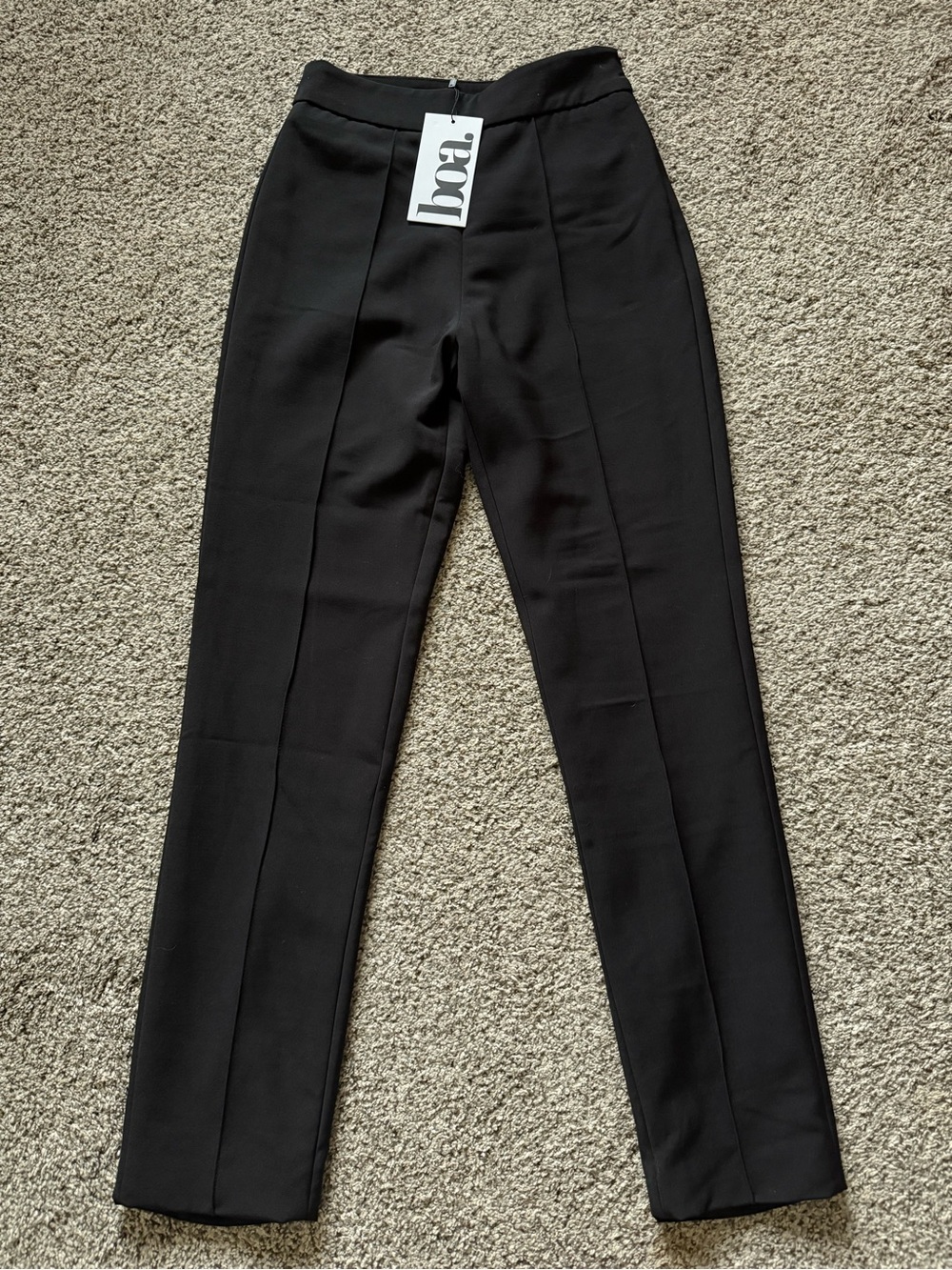 BOA Women's Black High-Rise Slim Trousers